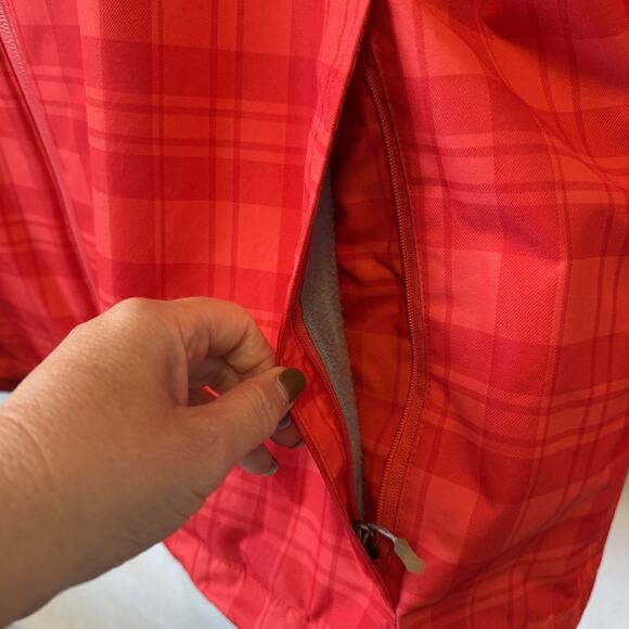 Columbia Interchange Women’s 3X Omni Tech Waterproof Breathable Red Plaid Jacket - Picture 7 of 13